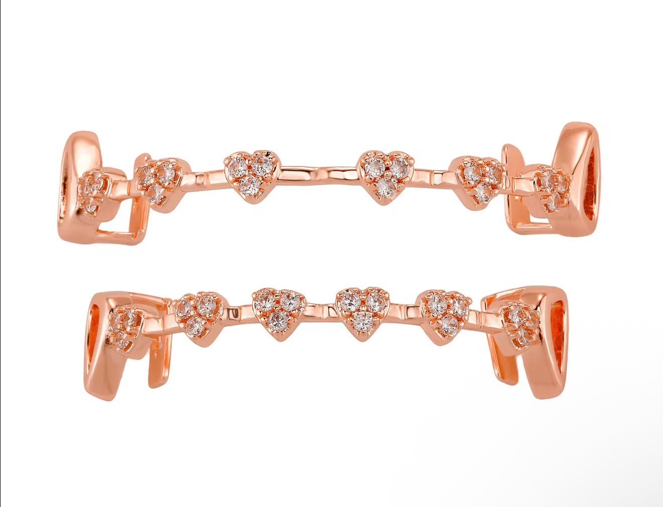 Iced Heart Grillz — Top & Bottom Set - Virtue JewelGoldGrillz