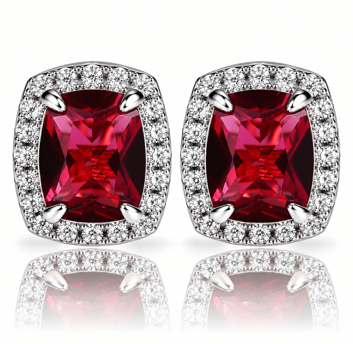 Iced Out Cubic Zircon Big Stone Stud Earrings – 18K Gold & Silver Plated - Virtue JewelSilverEarrings