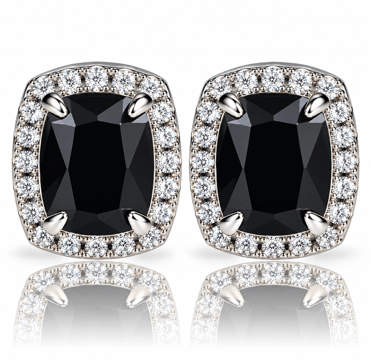 Iced Out Cubic Zircon Big Stone Stud Earrings – 18K Gold & Silver Plated - Virtue JewelSilverEarrings
