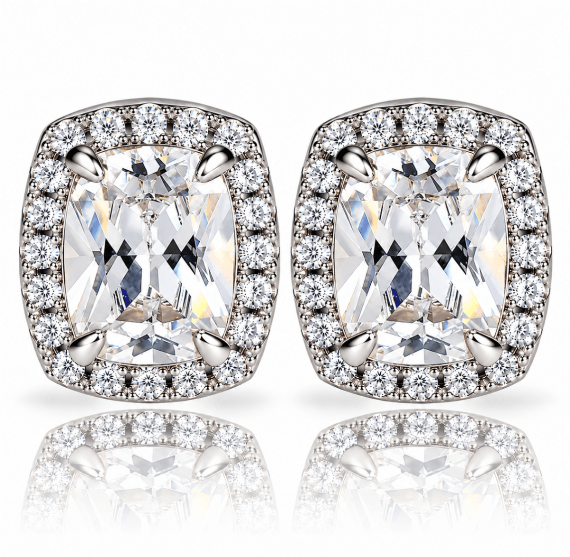 Iced Out Cubic Zircon Big Stone Stud Earrings – 18K Gold & Silver Plated - Virtue JewelSilverEarrings