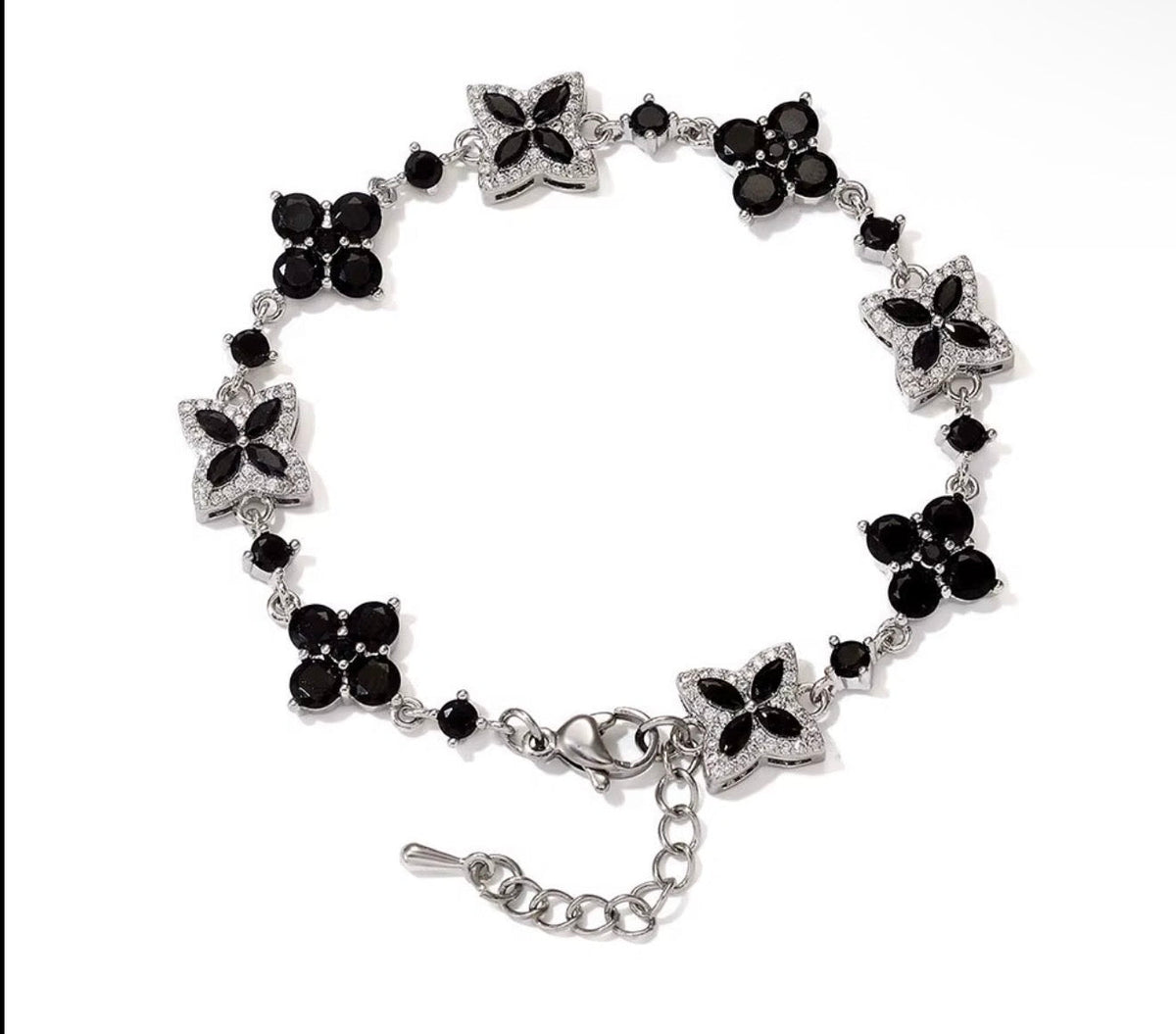 Iced Out Four Leaf Clover Adjustable Bracelet - Virtue JewelGold + GreenBracelets