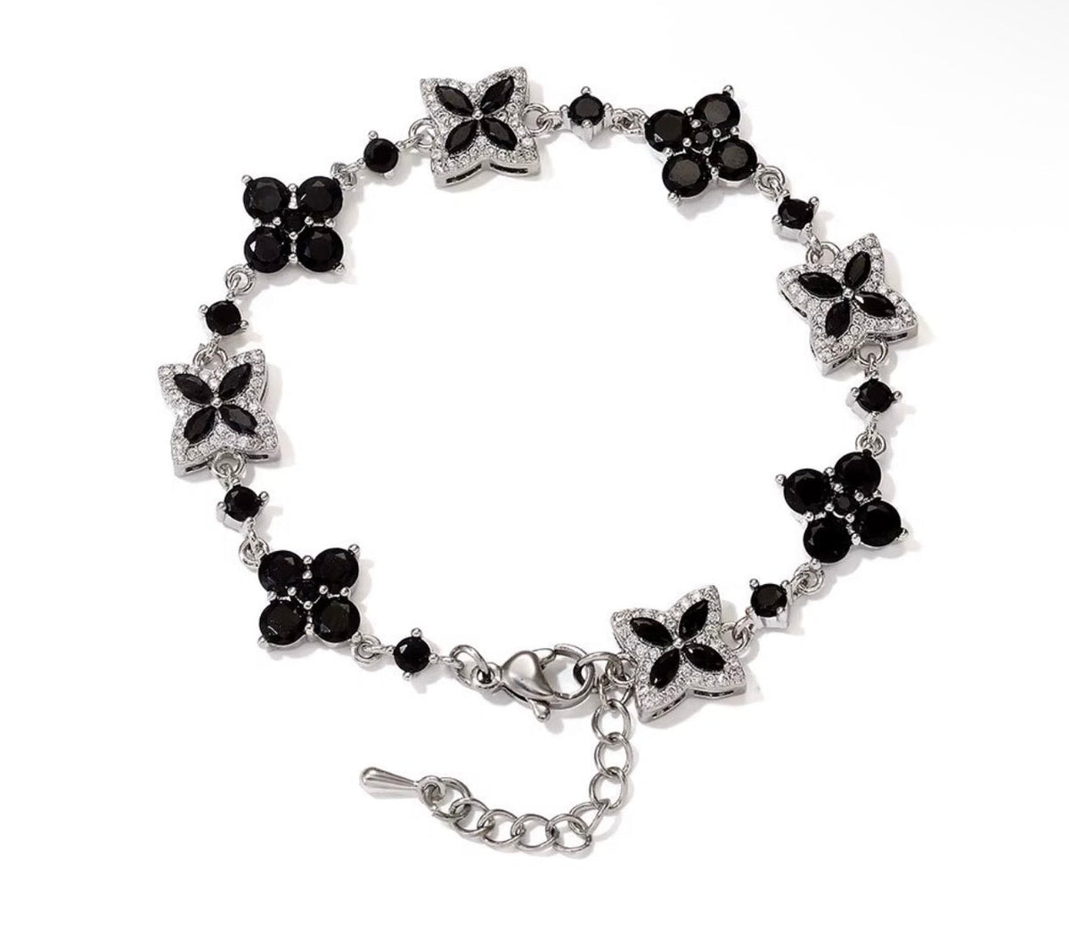 Iced Out Four Leaf Clover Adjustable Bracelet - Virtue JewelGold + GreenBracelets