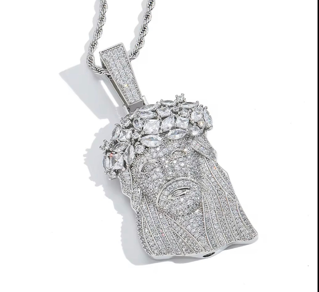 Iced Out Jesus Piece Pendant (Rope Chain Included) - Virtue JewelGold20"Pendants