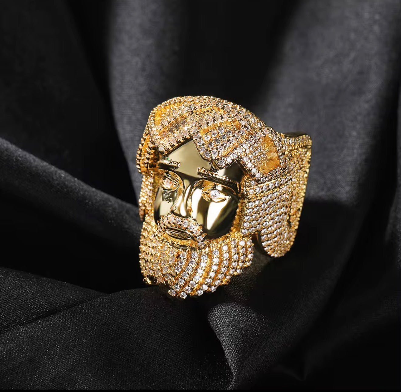 Iced Out Jesus Piece Ring - Virtue JewelGold7Rings