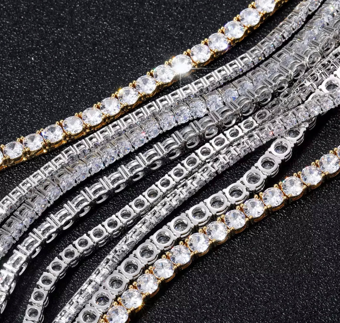 Iced Out Tennis Chain Necklace - Virtue JewelGold3mm16 inchesNecklaces