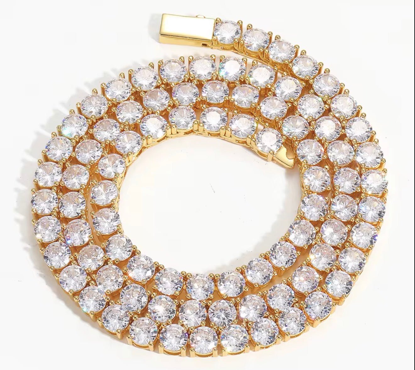 Iced Out Tennis Chain Necklace - Virtue JewelGold3mm16 inchesNecklaces