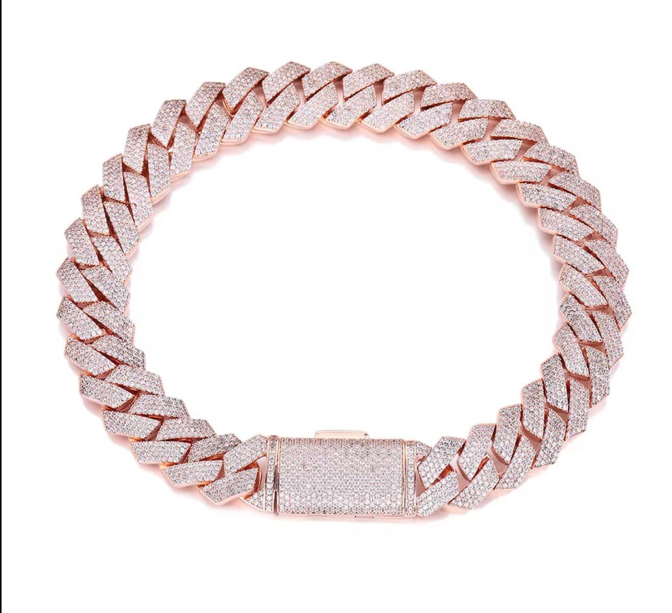 Iced Prong Cuban Link Chain - Virtue JewelGold18"Chain