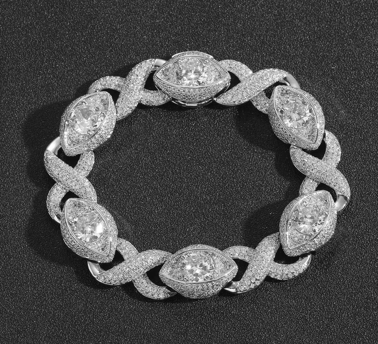 Infinite Eyes Iced Out Cuban Bracelet (15mm) - Virtue JewelGold7 inchesBracelets