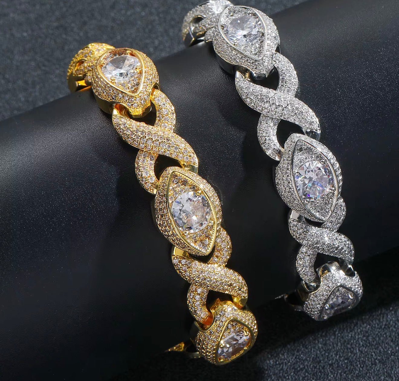 Infinite Eyes Iced Out Cuban Bracelet (15mm) - Virtue JewelGold7 inchesBracelets