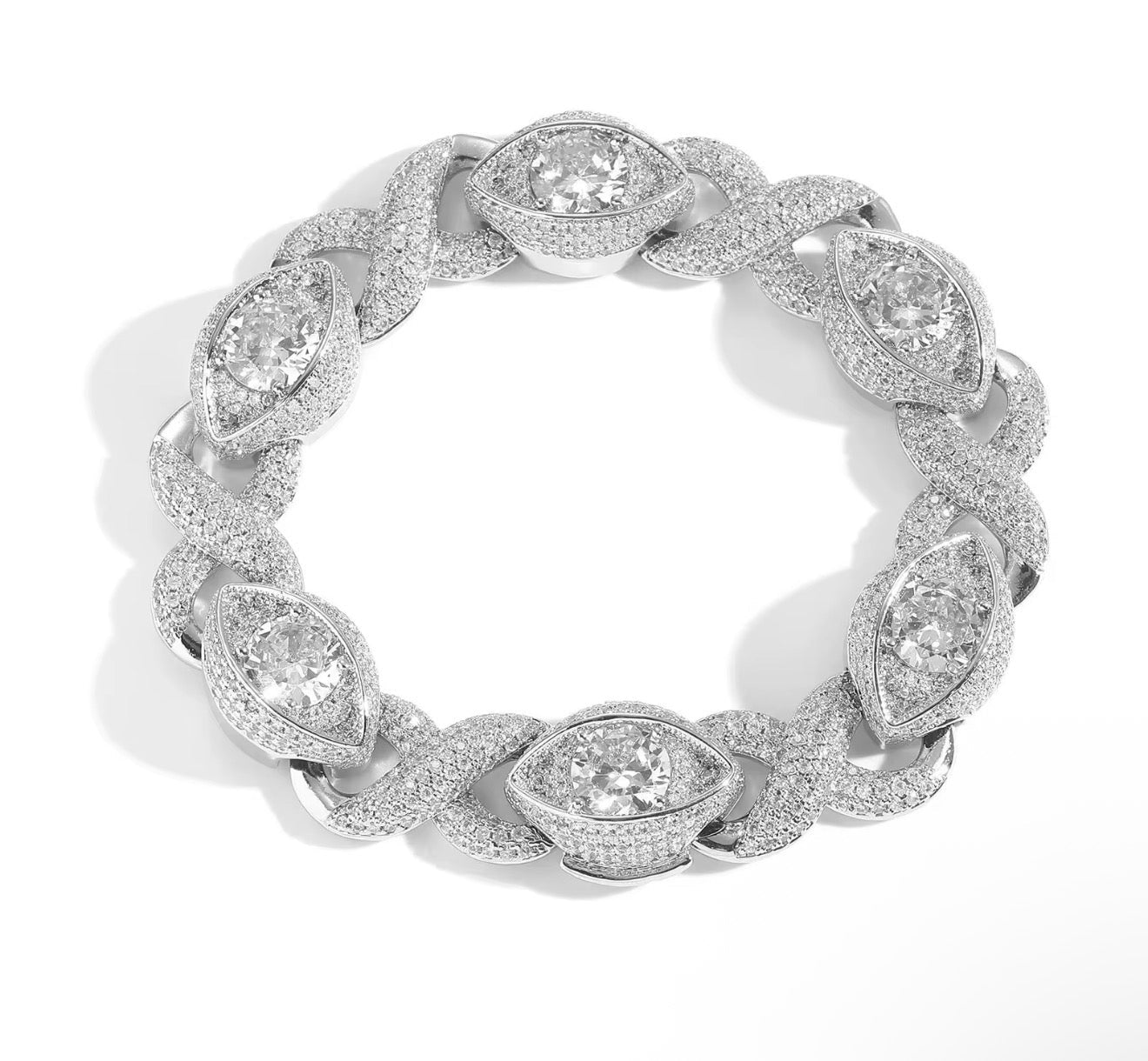 Infinite Eyes Iced Out Cuban Bracelet (15mm) - Virtue JewelGold7 inchesBracelets