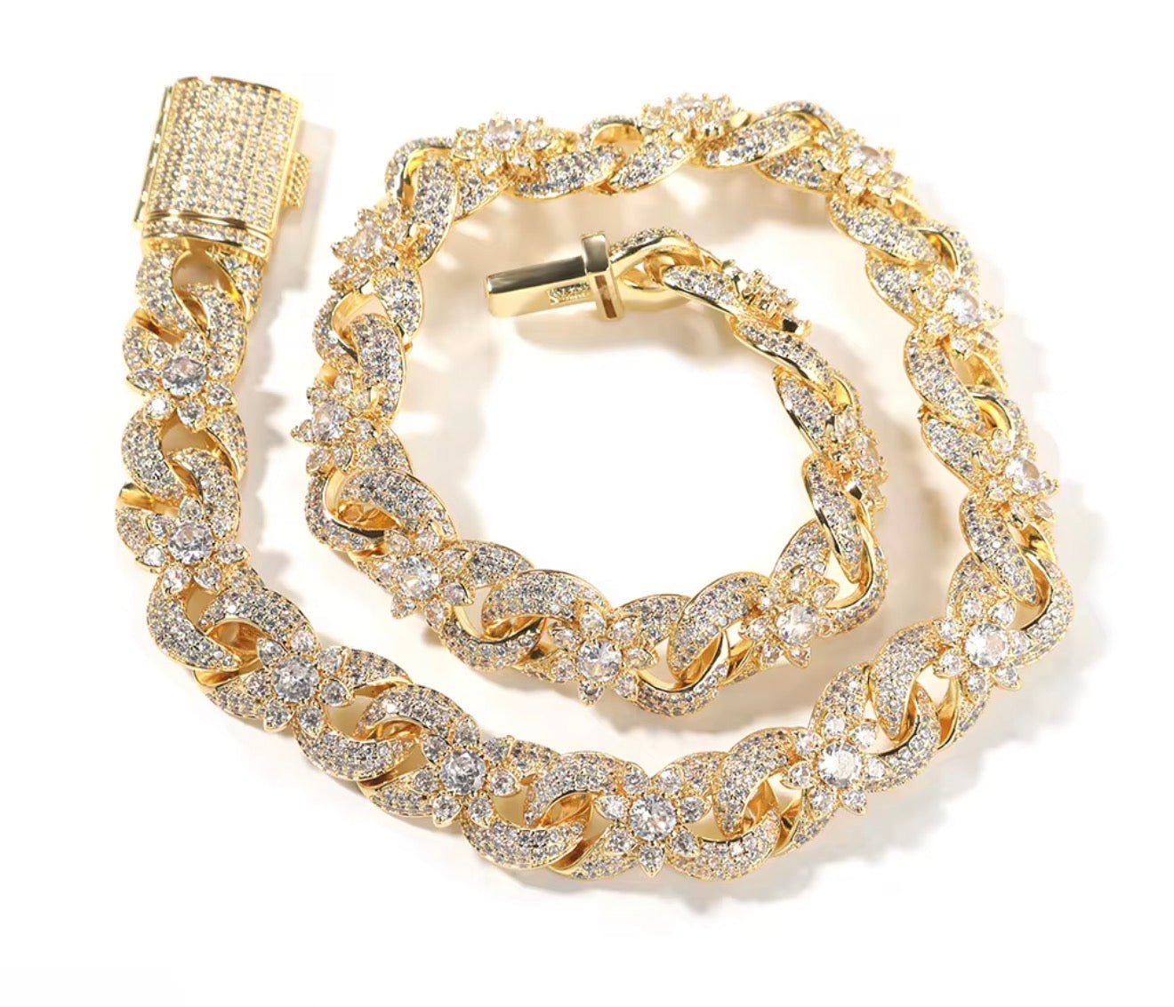 Infinity Floral CZ Cuban Link Chain - Virtue JewelSilver16"Chains