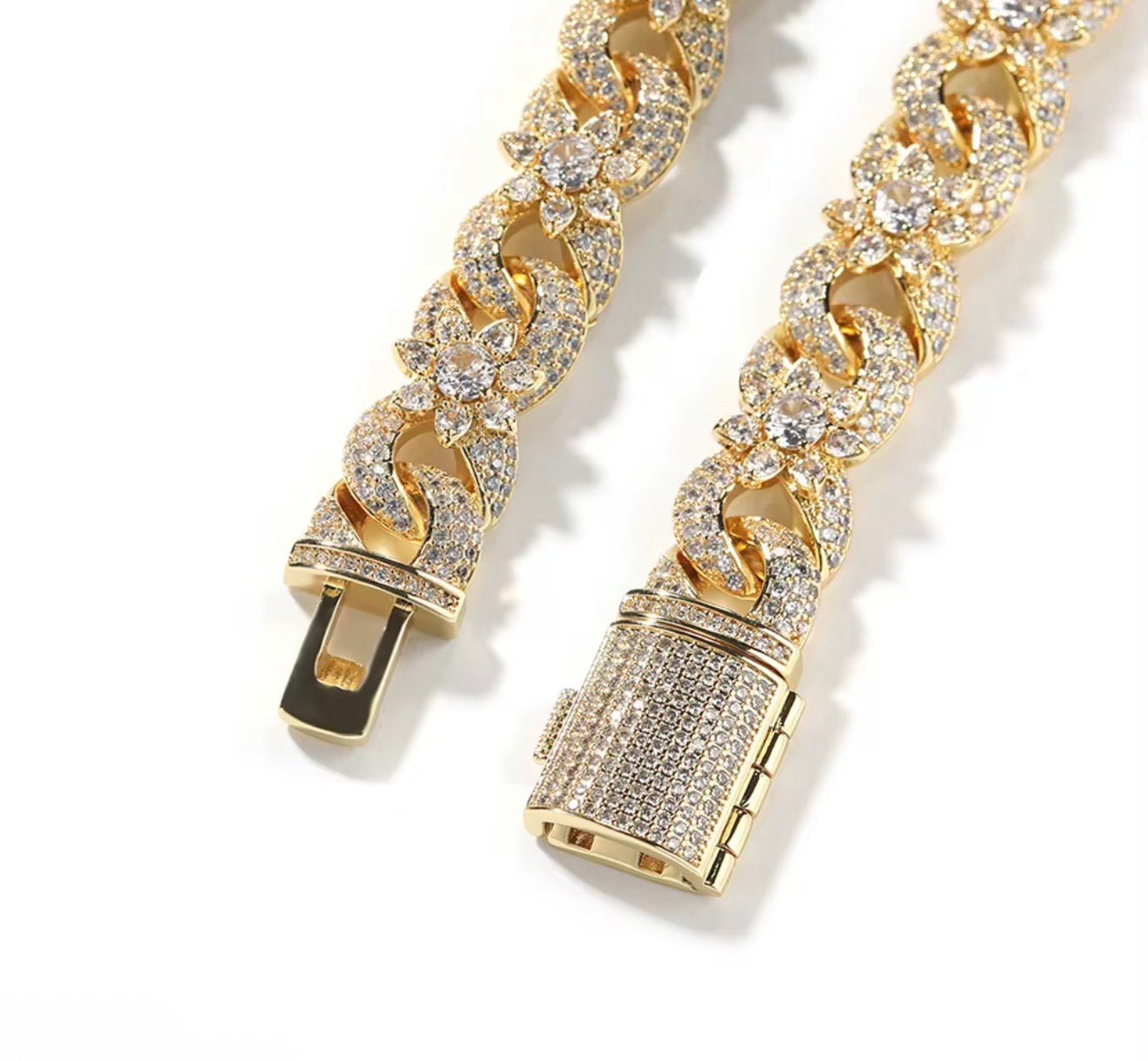 Infinity Floral CZ Cuban Link Chain - Virtue JewelSilver16"Chains