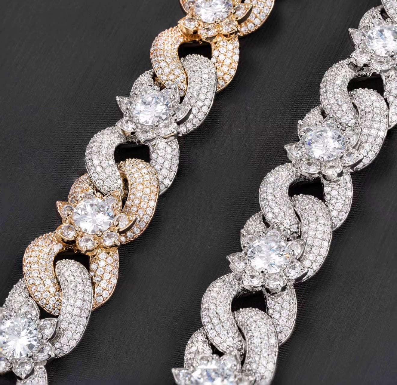 Infinity Floral CZ Cuban Link Chain - Virtue JewelSilver16"Chains