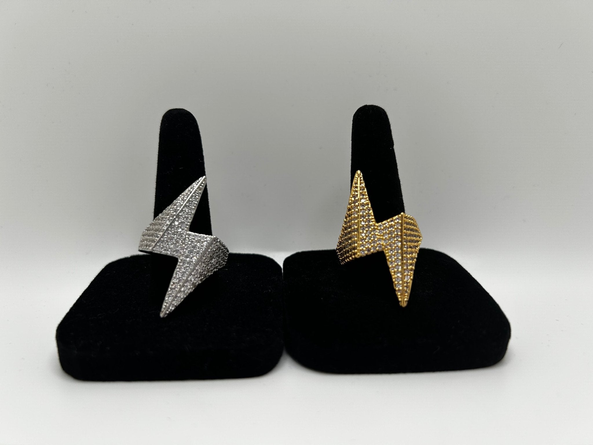 Lightning Zap Iced Out Stimulated Diamonds Ring - Virtue Jewel6Silver