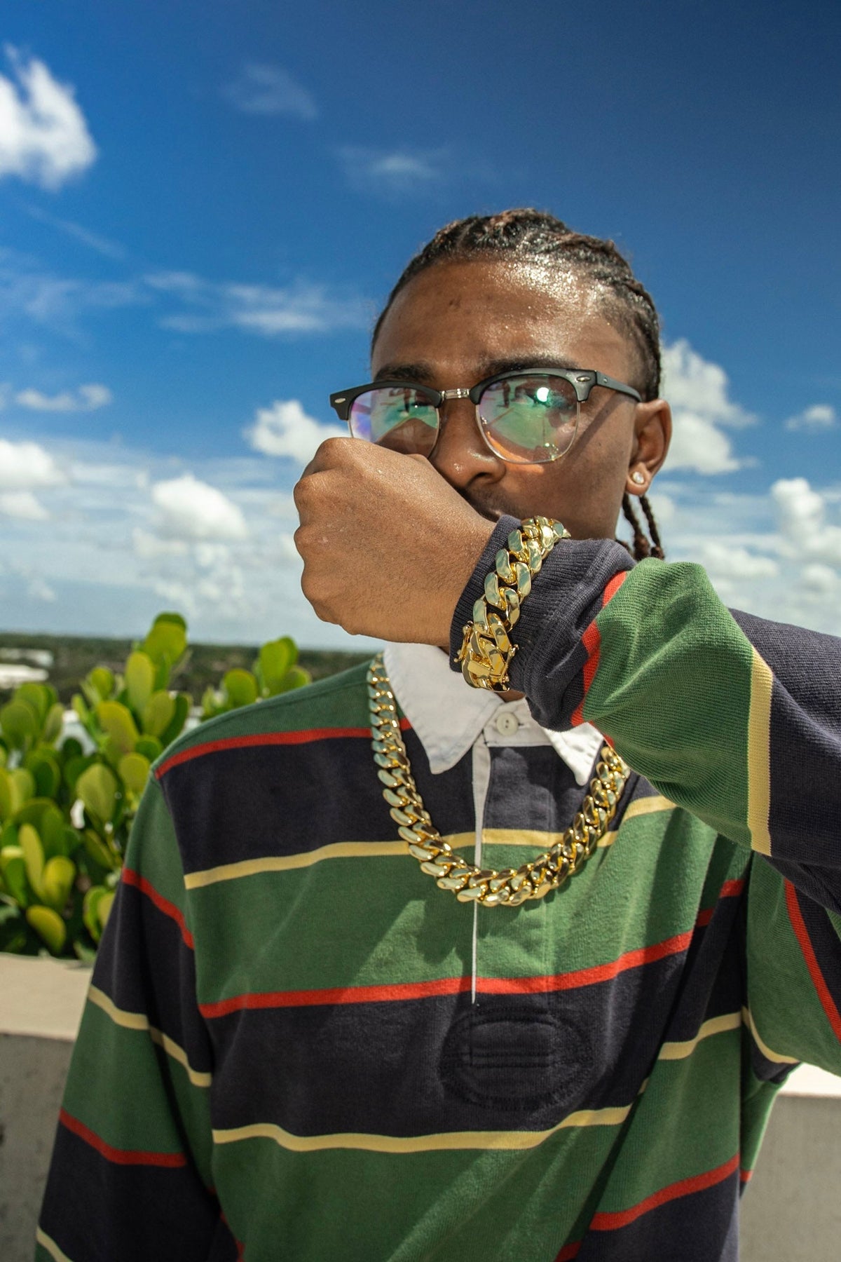 Miami Cuban Gold Plated Chain & Bracelet Set - Jewels7inch Diamond LockDiamond Lock 24inchJewelry Set