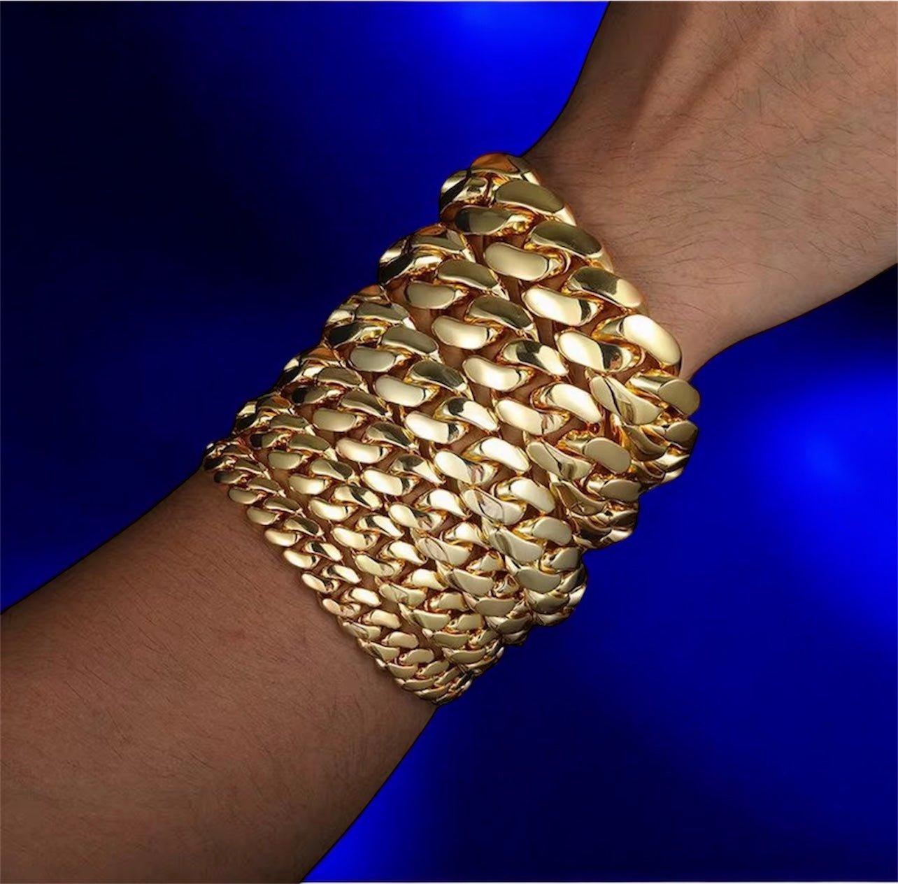 Miami Cuban Link Gold Plated Bracelet - Jewels6inchDiamond22mm
