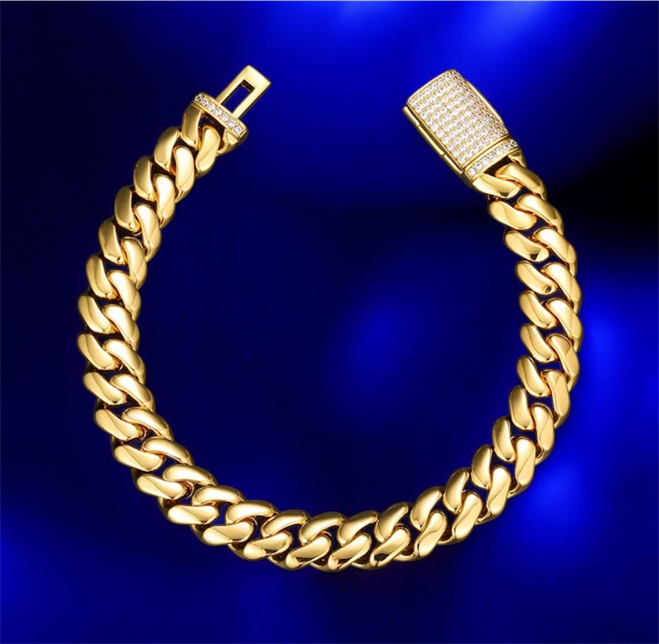 Miami Cuban Link Gold Plated Bracelet - Jewels6inchDiamond22mm
