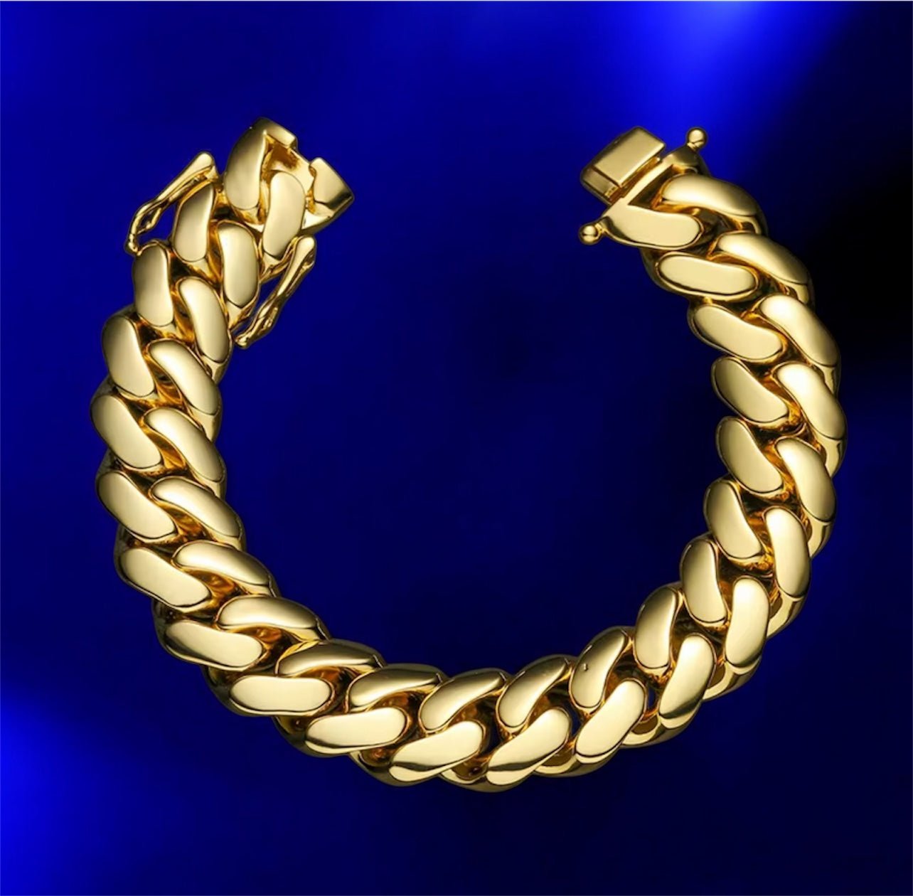 Miami Cuban Link Gold Plated Bracelet - Jewels6inchDiamond22mm