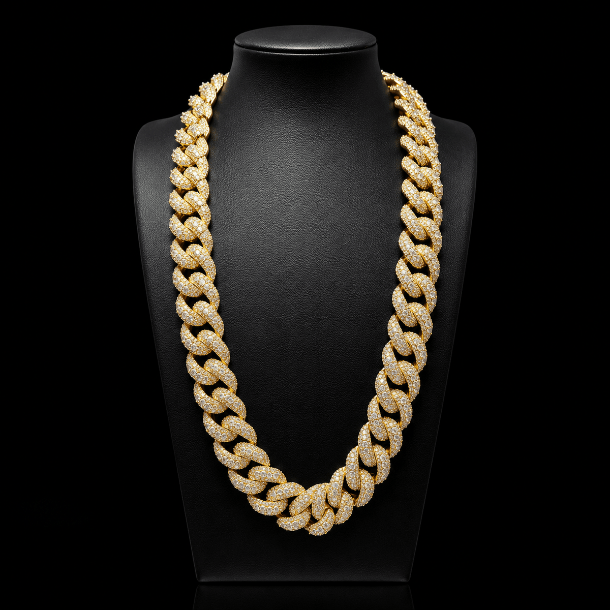 Miami Cuban Link Prong Stimulated Diamonds Iced Out Chain | Rose & Gold - Virtue JewelRose gold18inchChain
