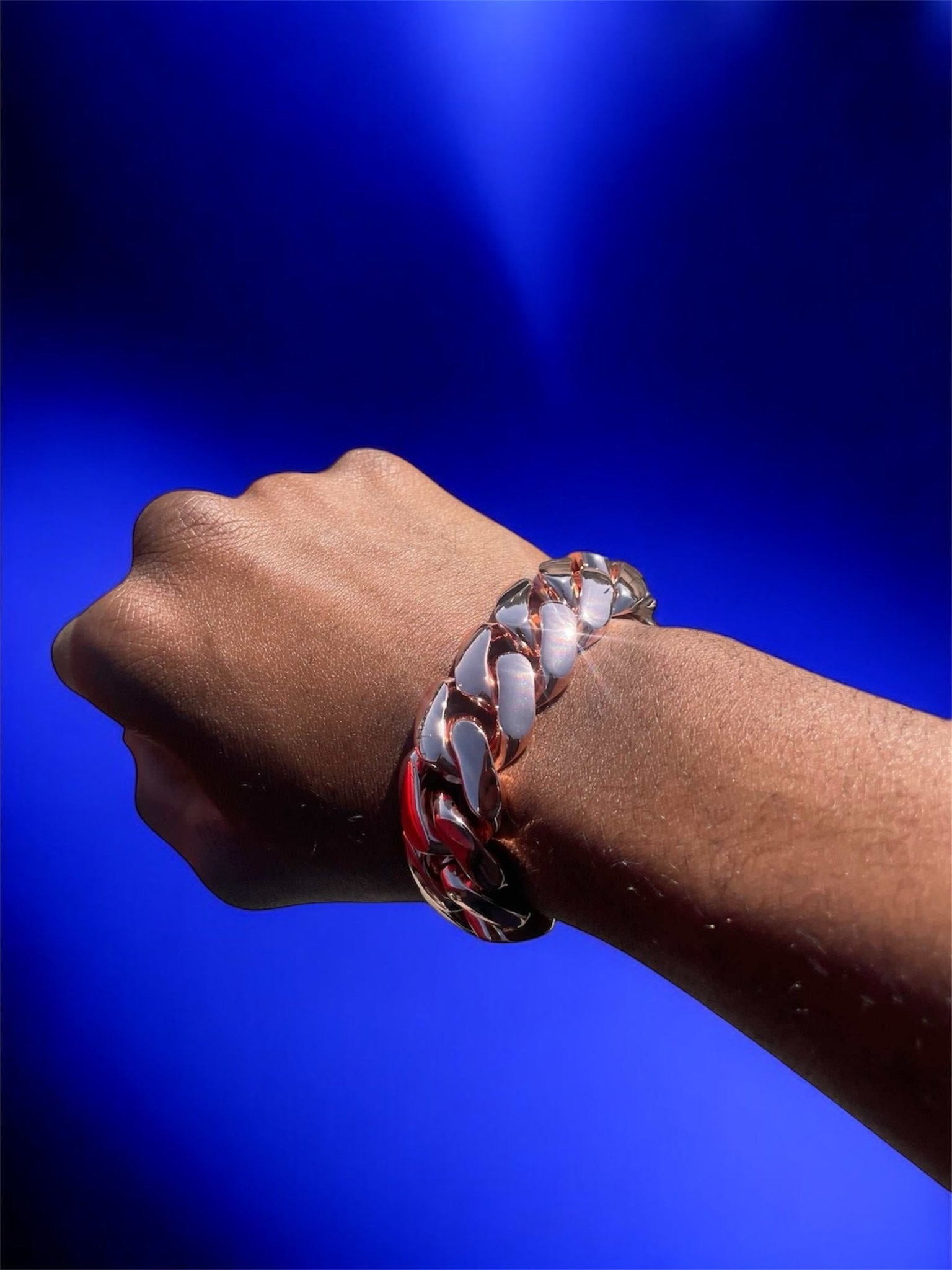 Miami Cuban Link Rose Gold Plated Bracelet - Jewels7inch22mmDiamond