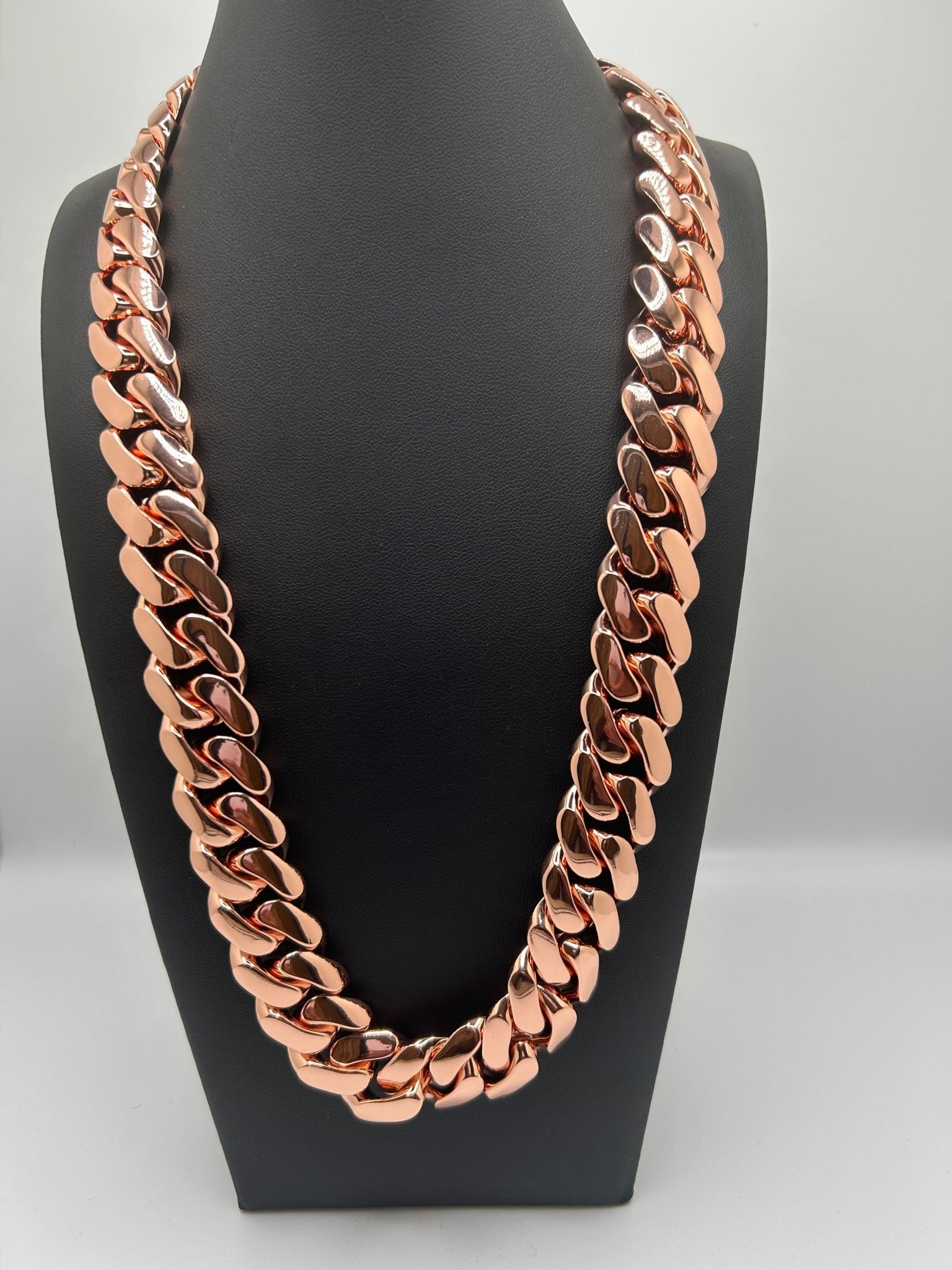 Miami Cuban Link Rose Gold Plated Chain - Virtue Jewel18 inches10mmDiamond