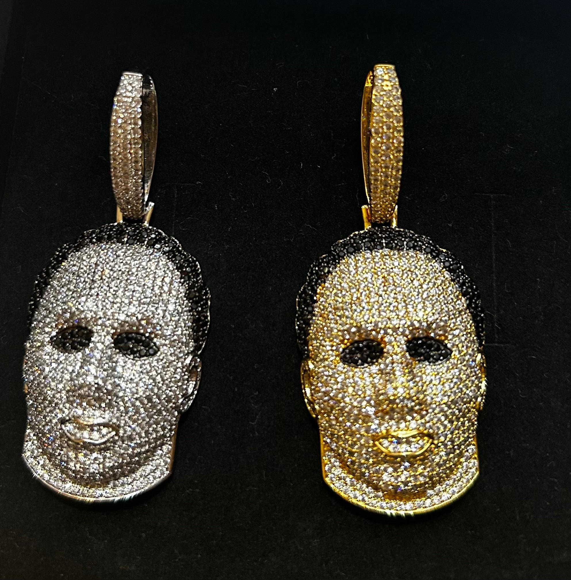Michael Head Mask Iced Out Stimulated Diamonds Pendant - Virtue JewelSilverPendant