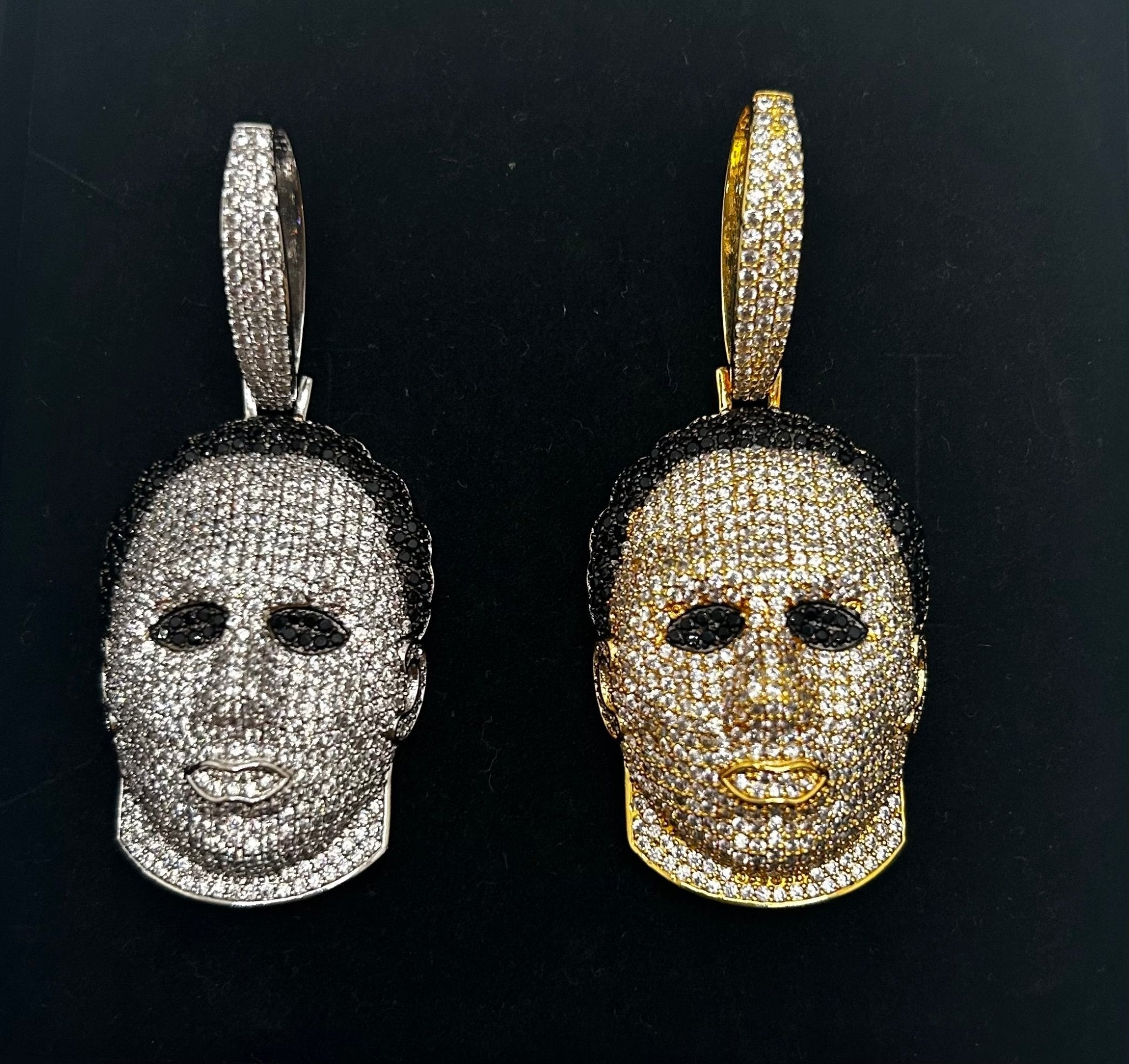 Michael Head Mask Iced Out Stimulated Diamonds Pendant - Virtue JewelSilverPendant