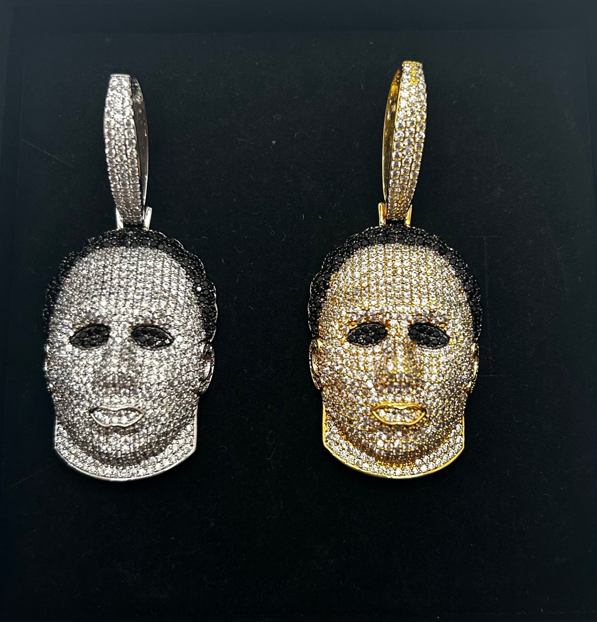Michael Head Mask Iced Out Stimulated Diamonds Pendant - Virtue JewelSilverPendant