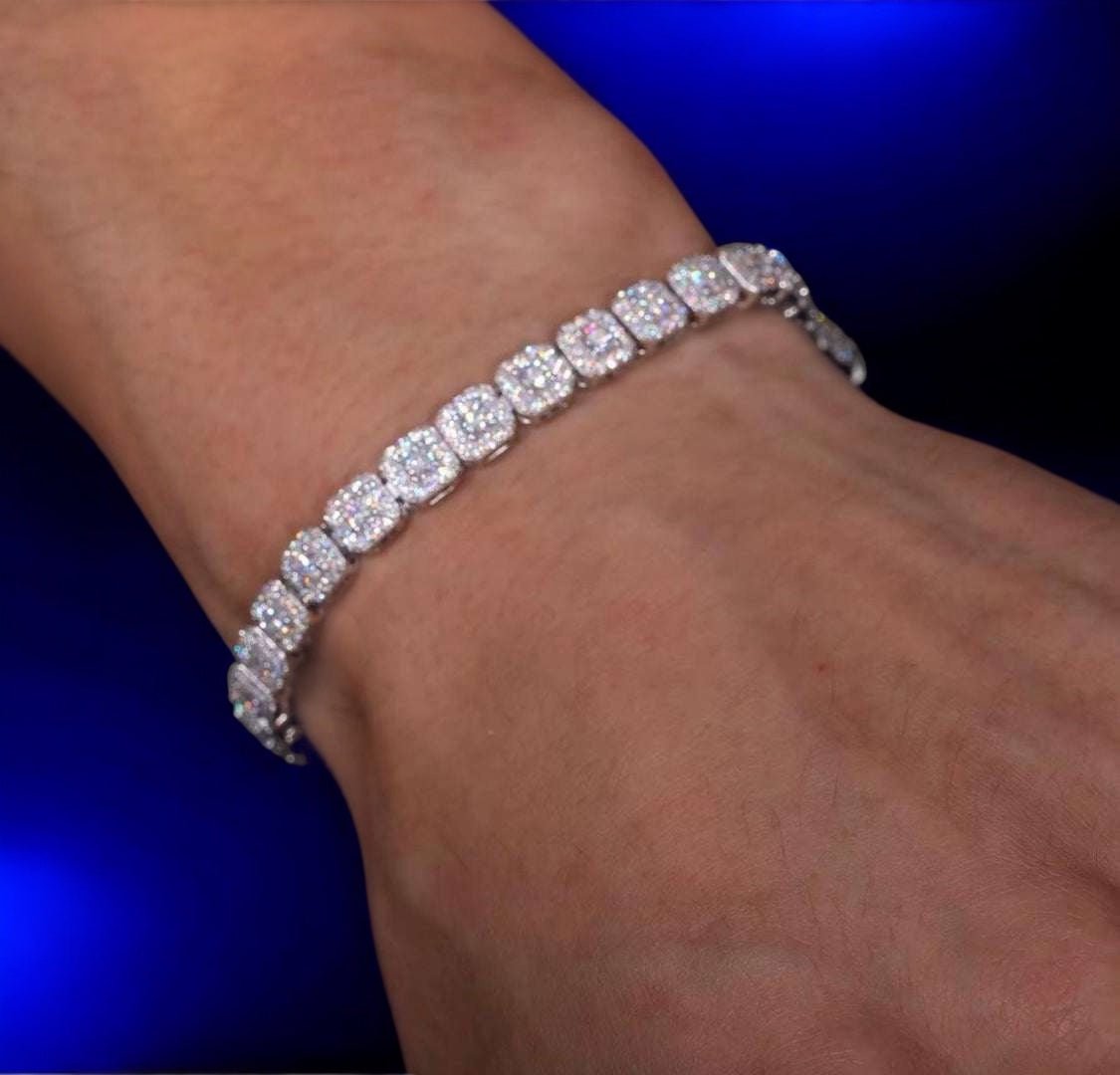 Moissanite White Gold Square Bracelet - Jewels6 in
