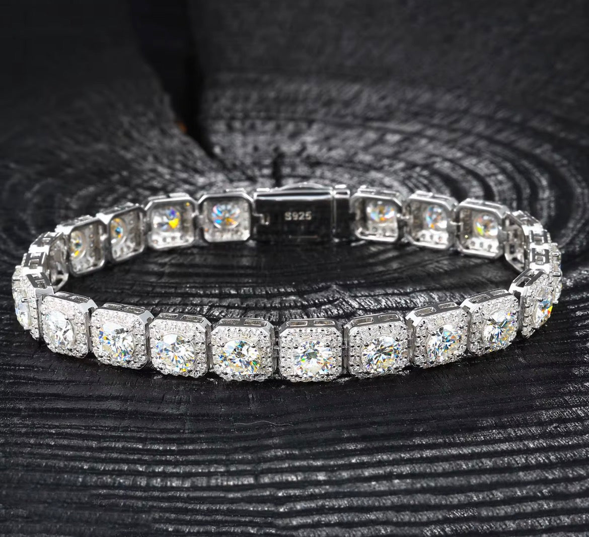 Moissanite White Gold Square Bracelet - Virtue Jewel6 in