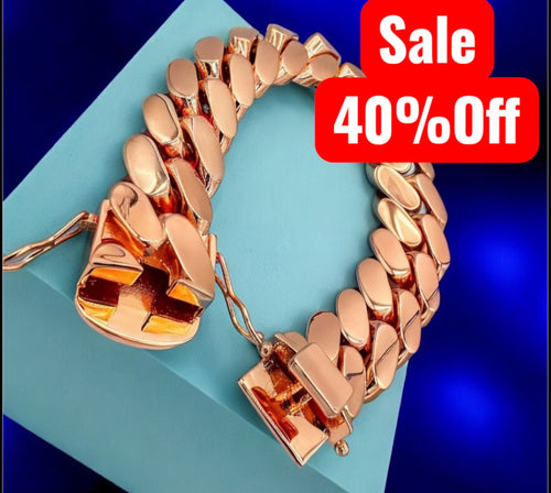 (ON SALE) Miami Cuban Link Rose Gold Plated Bracelet | 20mm - 8inch - Virtue Jewel8inch20mmRegular
