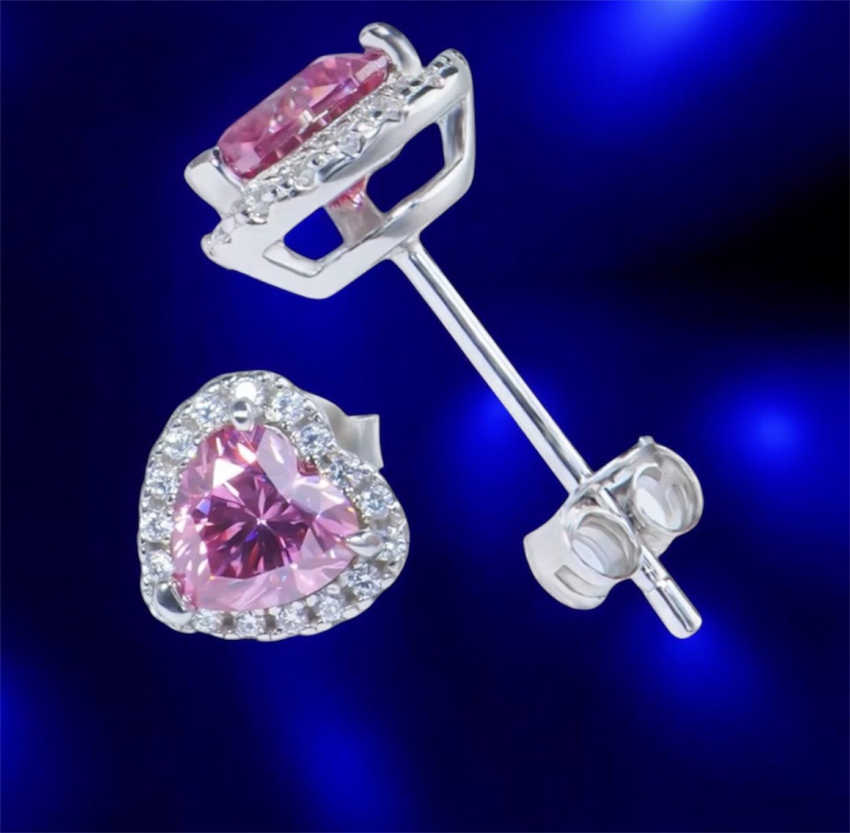 Pink Heart Diamond Moissanite Earring - Jewels5*5mm