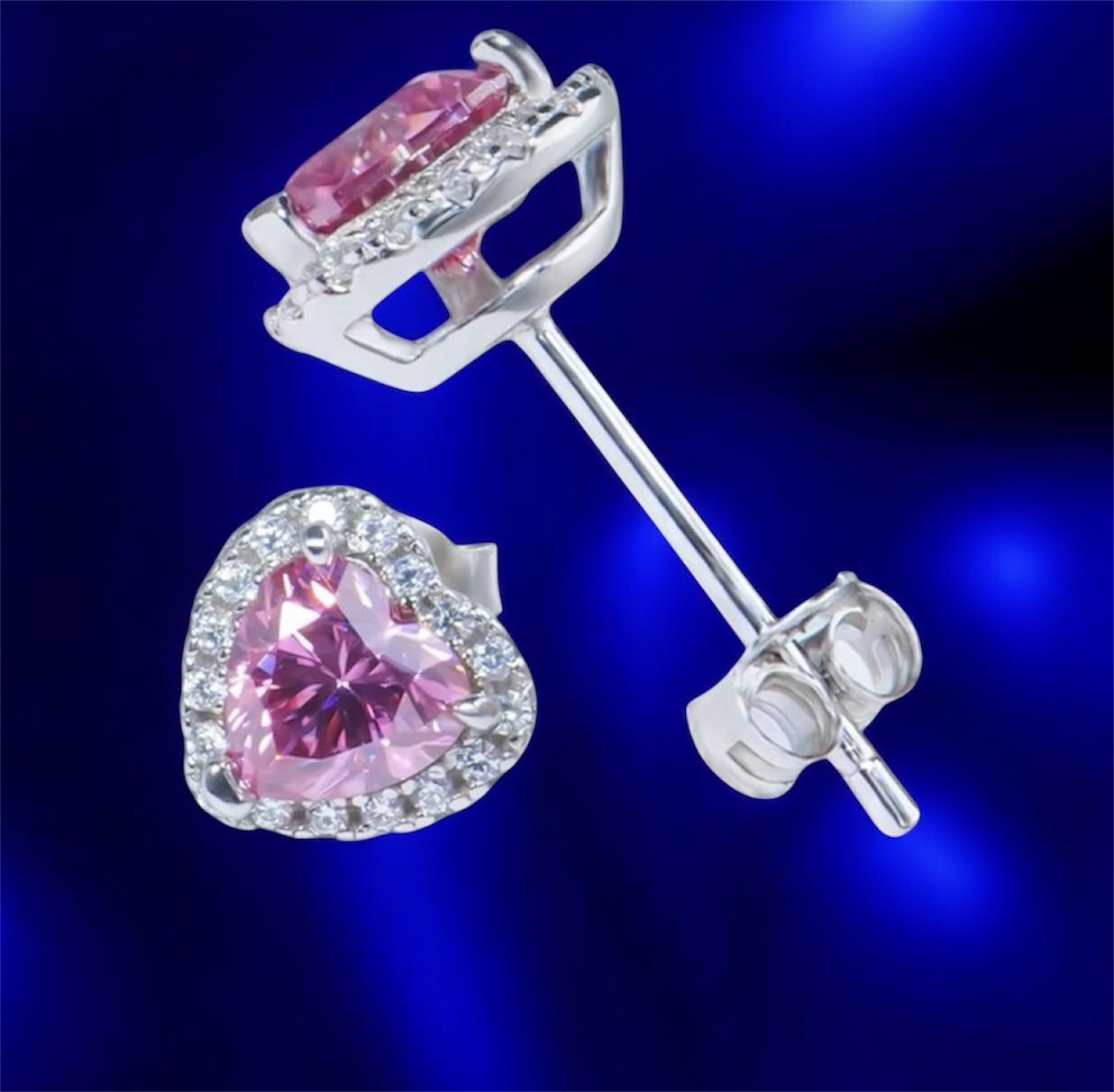 Pink Heart Diamond Moissanite Earring - Jewels5*5mm