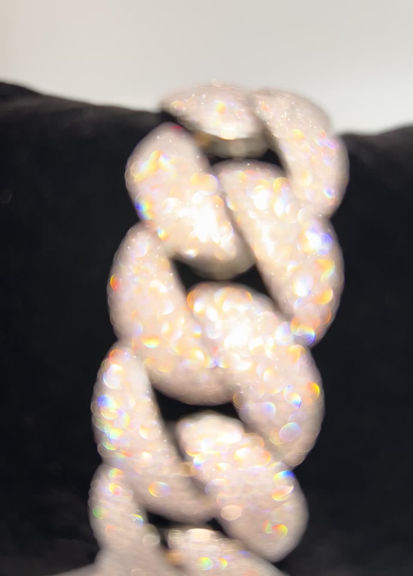 24mm Silver Rounded Cuban Iced Out Stimulated Diamonds Chain & Bracelet Set