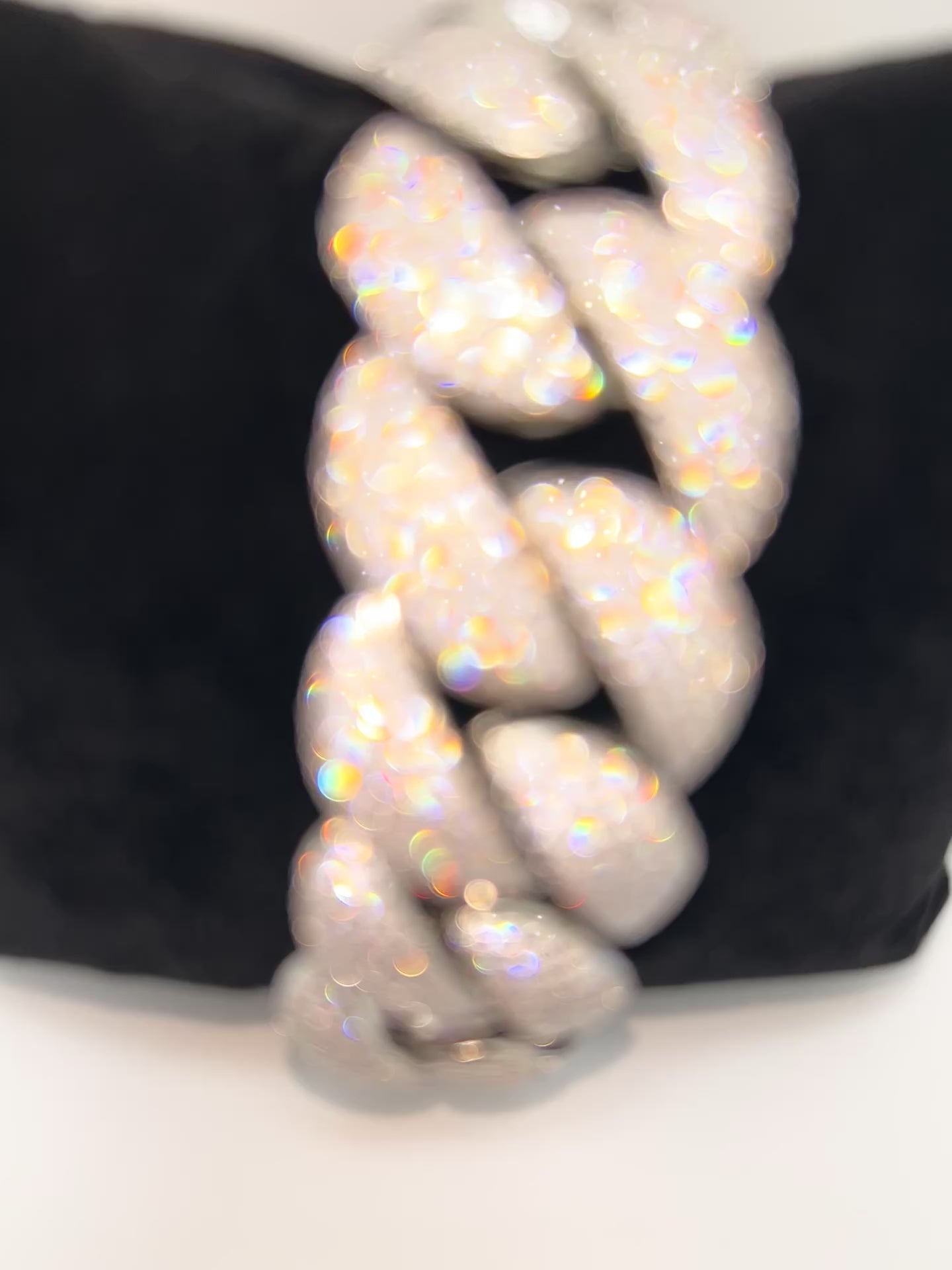 24mm Rounded Cuban Iced Out Stimulated Diamonds Bracelet