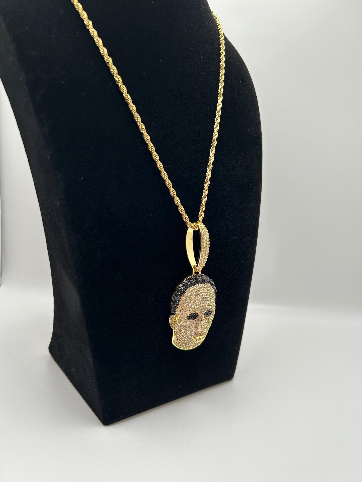 Rope Chain & Michael Halloween Head Pendant Set - Virtue JewelGold18inchNecklace & Pendant