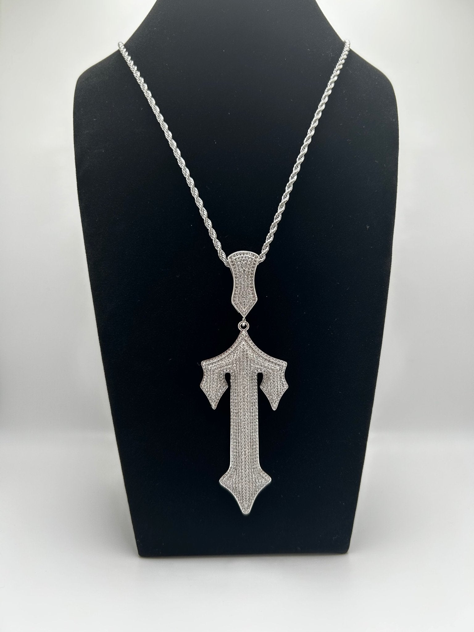 Silver Rope Chain & Jesus Pendant Set - Virtue JewelWarrior Cross Piece18inchNecklace & Pendant