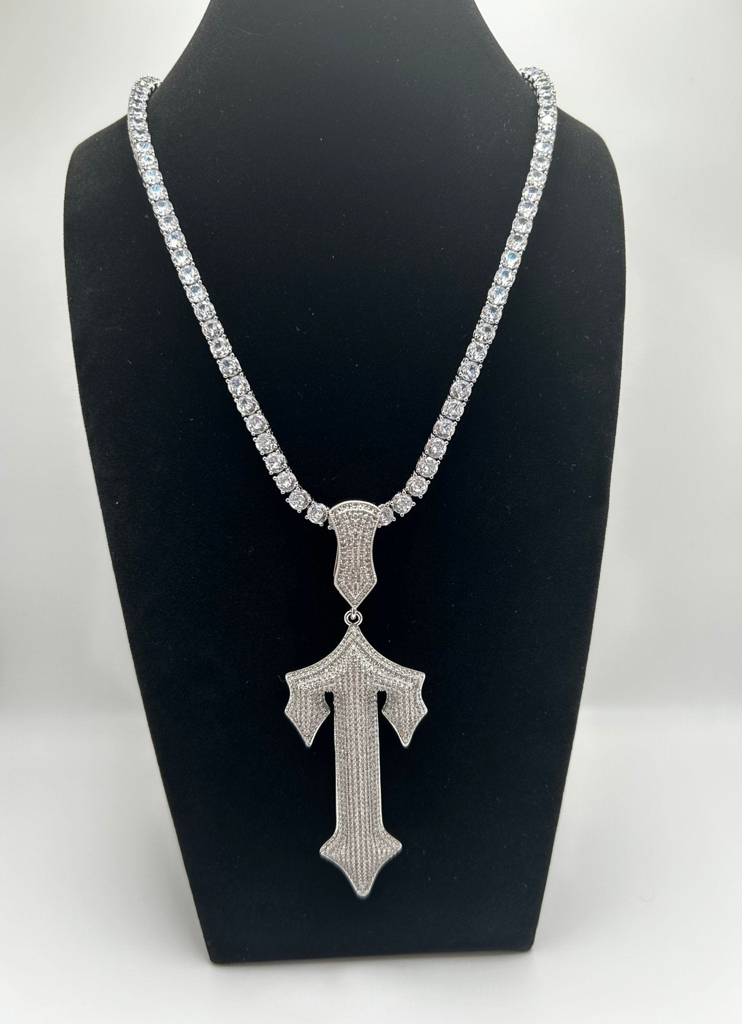 Silver Tennis Chain & Jesus Pendant Set - Virtue JewelWarrior Jumbo Cross18inch