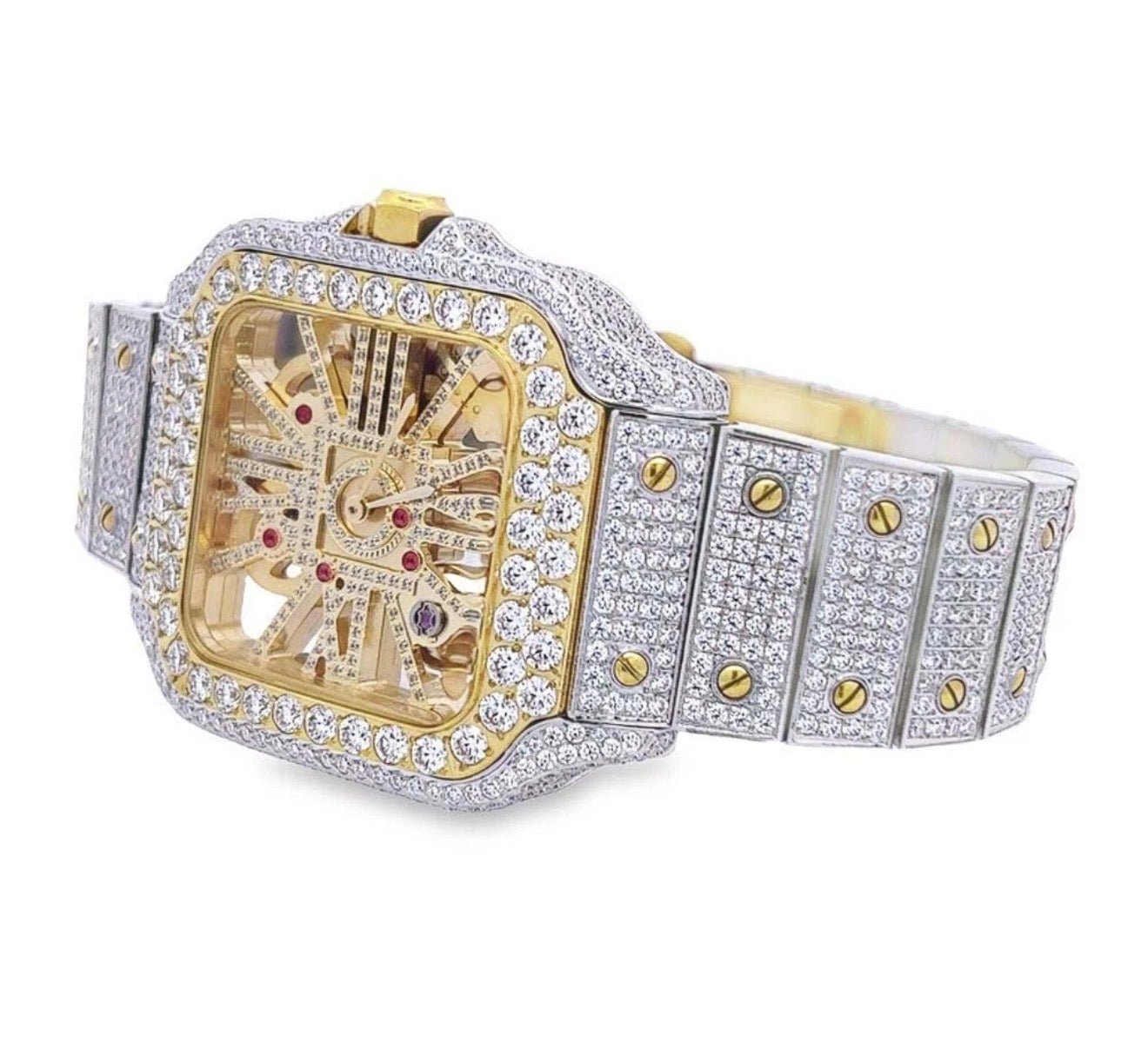 Skeleton Bust Down VVS1 Moissanite Watch - Virtue JewelRose Gold