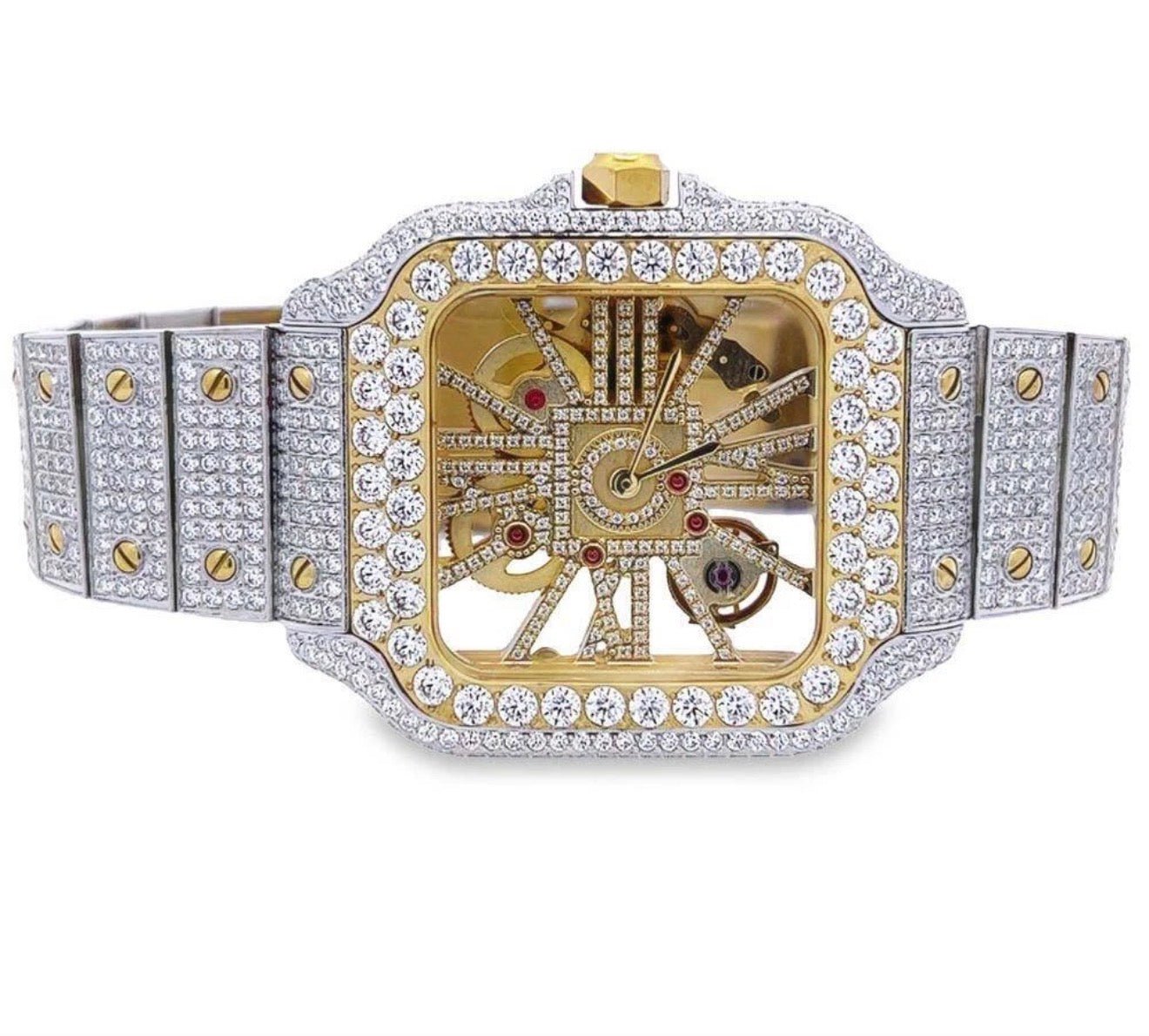 Skeleton Bust Down VVS1 Moissanite Watch - Virtue JewelRose Gold