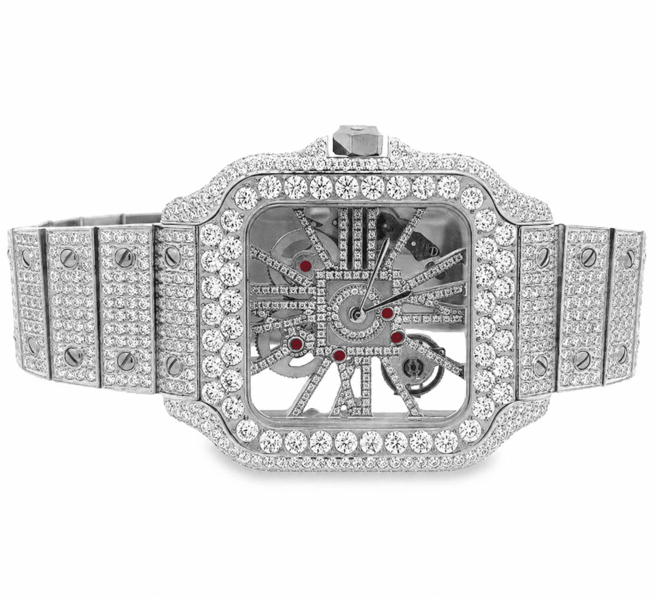 Skeleton Bust Down VVS1 Moissanite Watch - Virtue JewelRose Gold