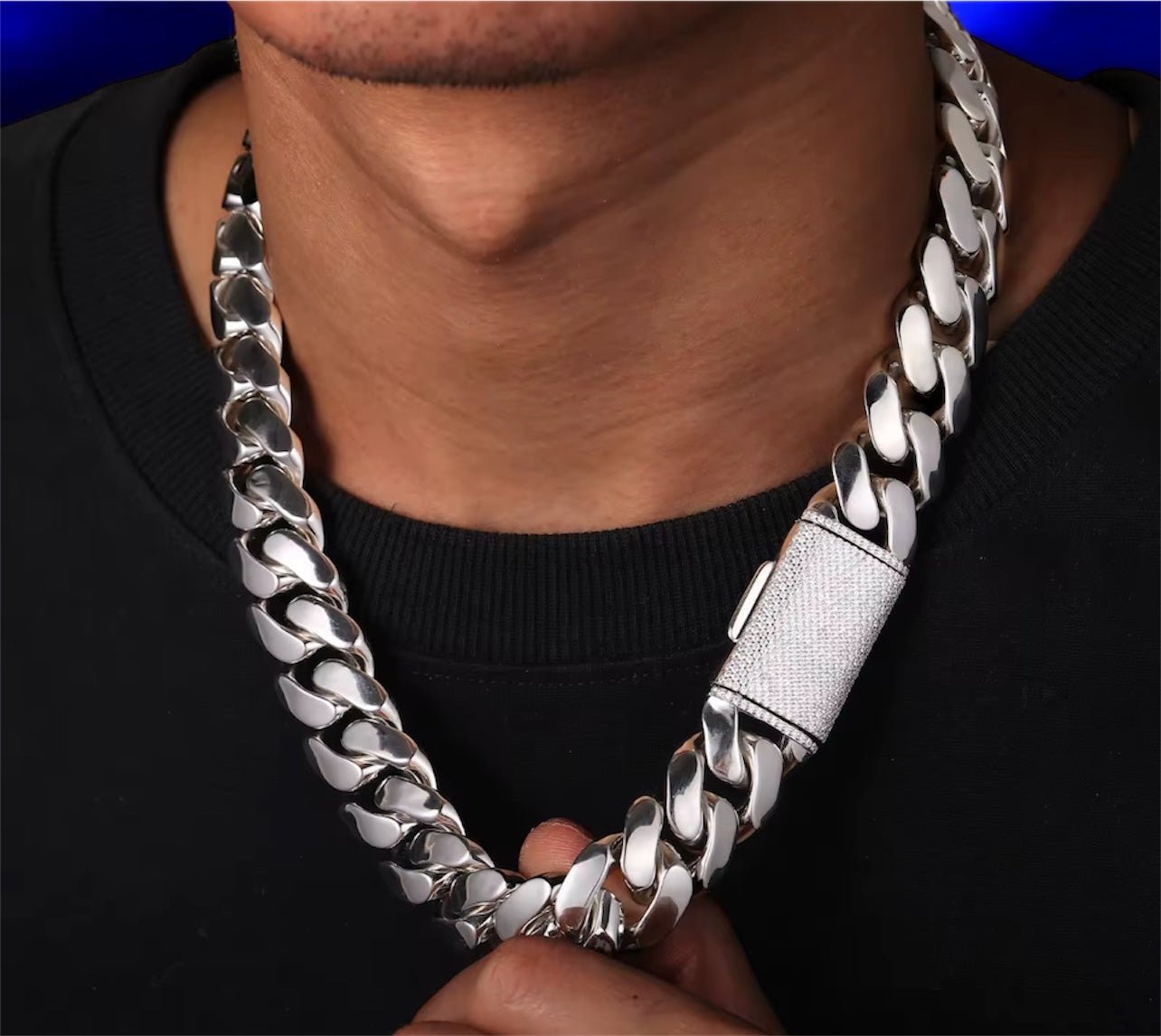 Solid 925 Sterling Silver Cuban Chain Necklace - Jewels6 mm16 inchRegular Lock