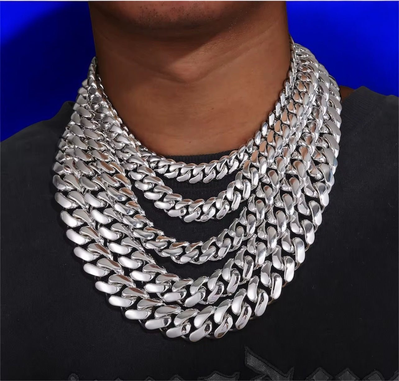 Solid 925 Sterling Silver Cuban Chain Necklace - Jewels6 mm16 inchRegular Lock