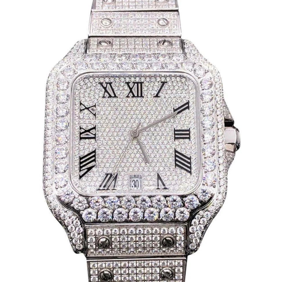 Square Luxury Moissanite Watch - Virtue JewelSilver