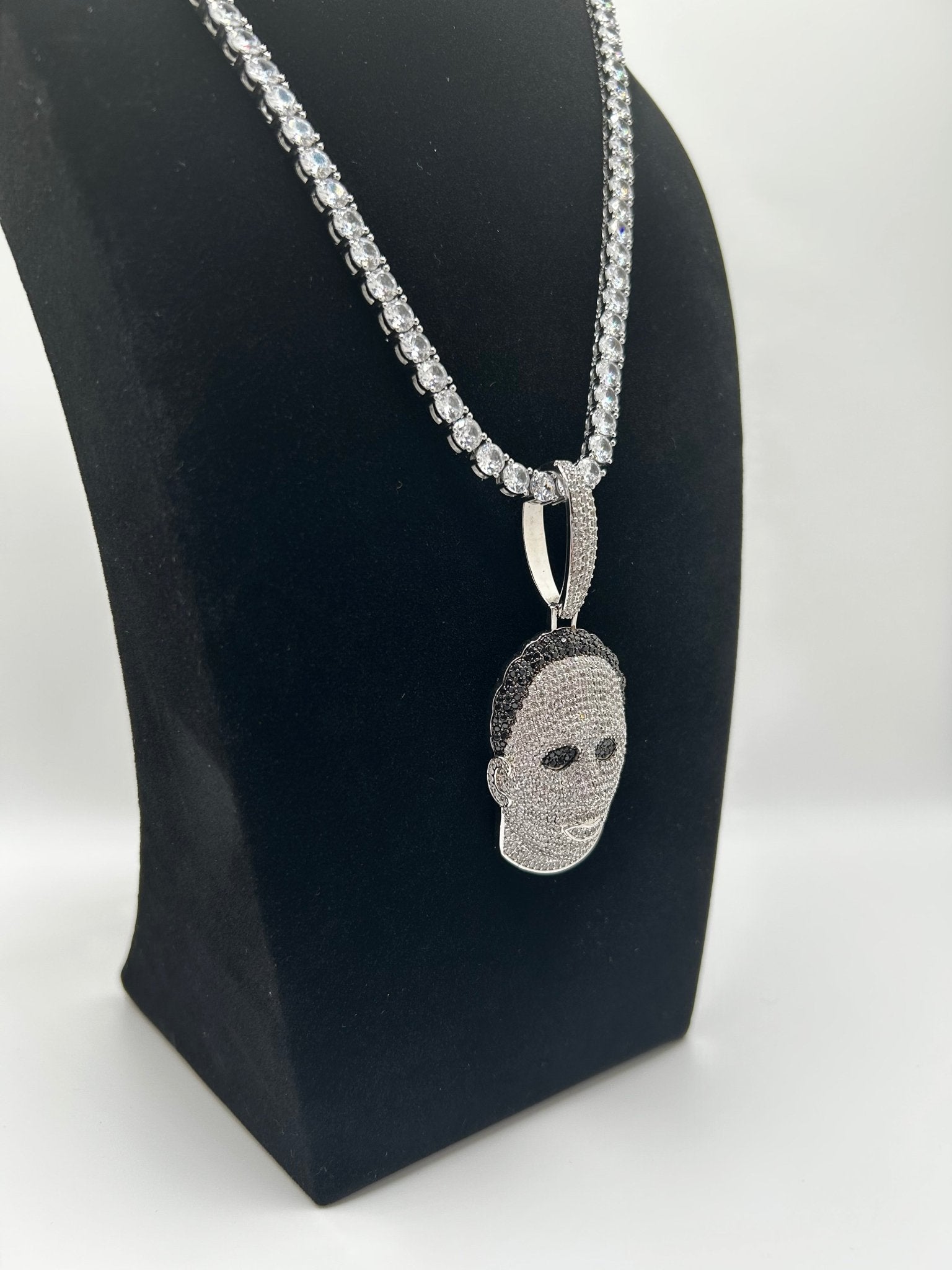 Tennis Chain & Halloween Michael Head Pendant - Virtue Jewel18inchNecklace & Pendant