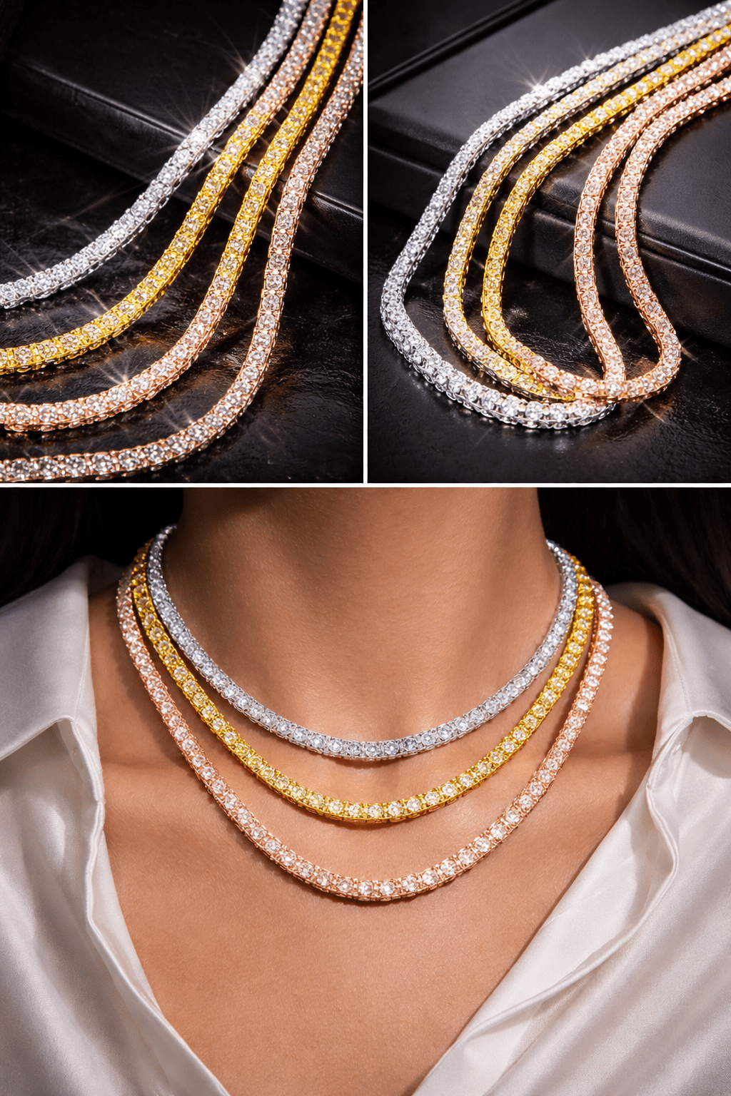 Vvs Iced Stimulated Diamonds Tennis Chain - Virtue Jewel5 mm24Silver