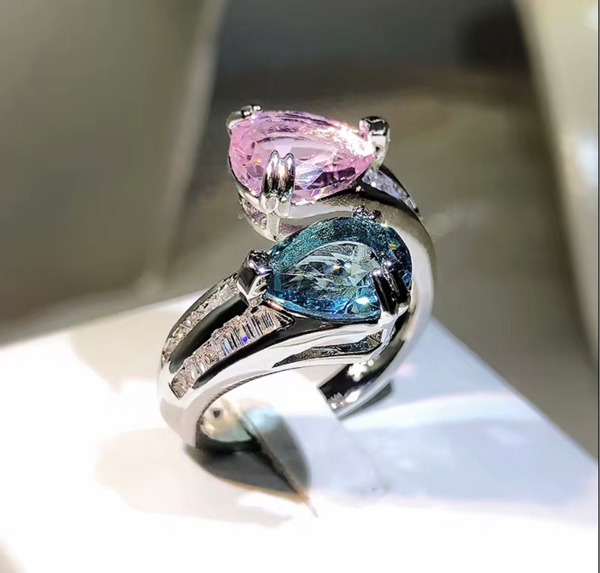 Water Drop Ring Marquise & Pink - Virtue Jewel4.5