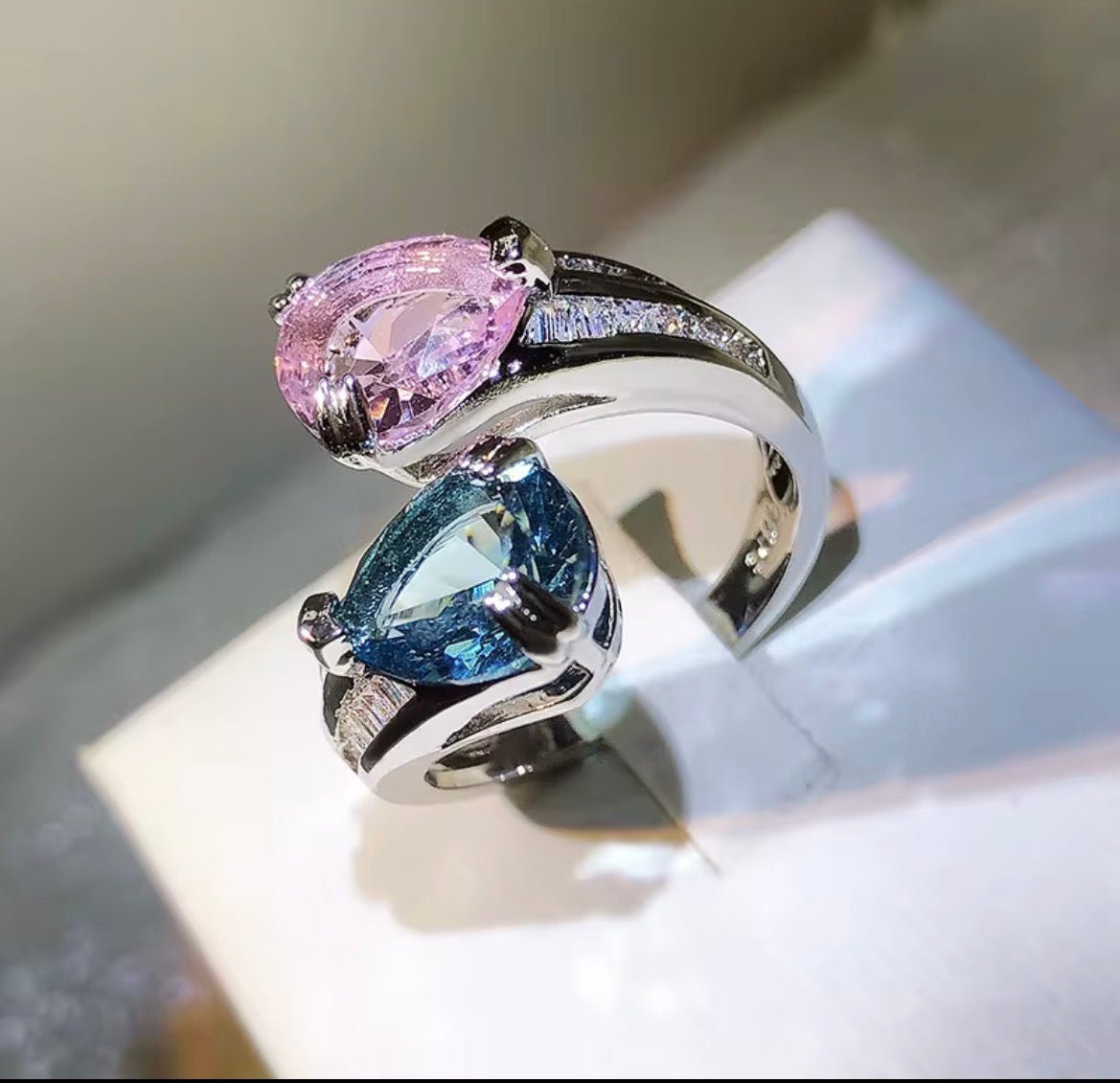 Water Drop Ring Marquise & Pink - Virtue Jewel4.5